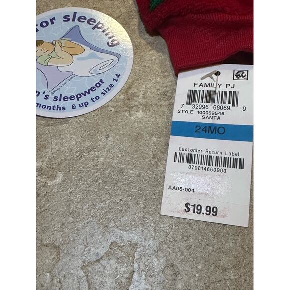 Family Pajamas Matching Baby Santa and Friends Footed Pajamas 24 Mo - Picture 3 of 8